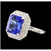 Image 1 : 14KT White Gold 3.65ct Tanzanite and Diamond Ring