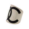 Image 3 : Authentic Chanel Black and White Logo Resin Cuff Bracelet