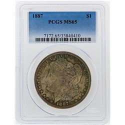 1887 $1 Morgan Silver Dollar PCGS Graded MS65