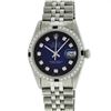Image 1 : Mens Rolex Stainless Steel Blue Vignette Diamond and Sapphire DateJust Wristwatc