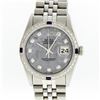 Image 1 : Mens Rolex Stainless Steel Meteorite Diamond and Sapphire Datejust Wristwatch