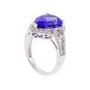 Image 3 : Platinum 6.30ct. Tanzanite and Diamond Ring