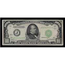 1934A $1000 Federal Reserve Note Kansas City Missouri