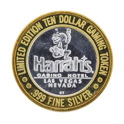 .999 Silver Harrahs Casino $10 Casino Gaming Token Limited Edition