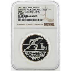 1980MW Proba Poland 200 Zloty Silver Coin NGC PF68 Ultra Cameo