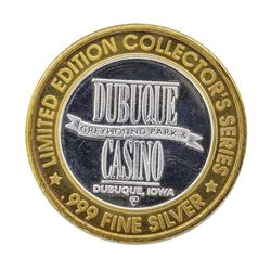 .999 Silver Dubuque Greyhound Park and Casino $10 Casino Gaming Token Limited Ed