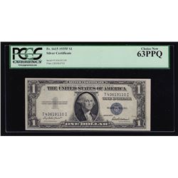 1935F $1 Silver Certificate Note PCGS Choice New 63PPQ
