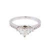 Image 2 : 14KT White Gold 0.90ctw. Heart Shaped Diamond Ring