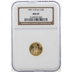 1991 $5 American Gold Eagle Coin NGC MS69