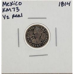 1814 Mexico 1/2 Reales KM73 Silver Coin