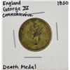 Image 1 : 1830 England George IV Commemorative Death Medal