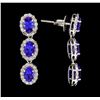 Image 2 : 14KT White Gold 2.78ctw Tanzanite and Diamond Earrings