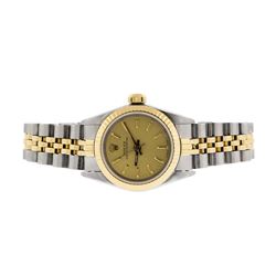 Rolex Ladies Two Tone Oyster Perpetual Wristwatch