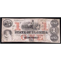1863 $1 The State of Florida Obsolete Bank Note