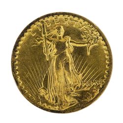 1907 $20 High Relief St. Gaudens Double Eagle Gold Coin Flat Rim