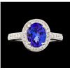 Image 2 : 14KT White Gold 2.14ct Tanzanite and Diamond Ring
