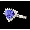 Image 1 : 14KT White Gold 2.18ct Tanzanite and Diamond Ring