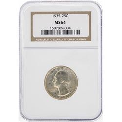 1935 Quarter Dollar Coin NGC MS64