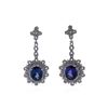 Image 1 : 14KT White Gold 7.39ctw Tanzanite and Diamond Dangle Earrings