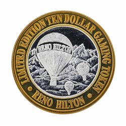 .999 Silver Reno Hilton $10 Casino Gaming Token Limited Edition