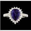 Image 2 : 14KT White Gold 2.25ct Tanzanite and Diamond Ring