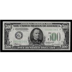 1934A $500 Federal Reserve Note Chicago Illinois