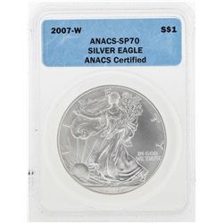 2007 American Silver Eagle Coin ANACS-SP70
