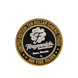 .999 Silver Fitzgeralds Casino & Hotel Reno, Nevada $10 Gaming Token Limited Edi