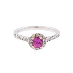 14KT White Gold 0.65ct. Pink Sapphire and Diamond Ring