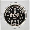 Image 2 : 1987 Belgium 5 ECU Silver Proof Coin