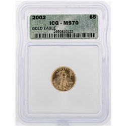 2002 $5 American Gold Eagle Coin ICG MS70