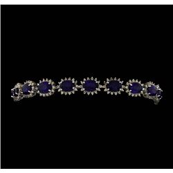 14KT White Gold 16.47ctw Sapphire and Diamond Bracelet