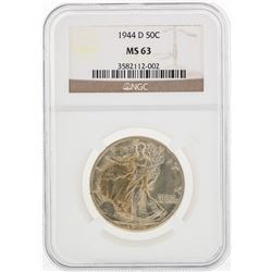 1944-D Walking Liberty Silver Half Dollar Coin NGC MS63