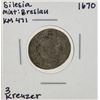 Image 1 : 1670 Silesia 3 Kruzer KM471 Silver Coin