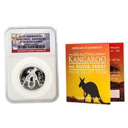 2010P $1 Australia Kangaroo High Relief Silver Coin NGC PF70 Ultra Cameo
