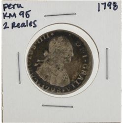 1798 Peru 2 Reales KM95 Silver Coin