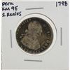 Image 1 : 1798 Peru 2 Reales KM95 Silver Coin