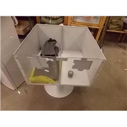 COMMERCIAL METAL STORE DISPLAY BIN ON PEDESTAL -