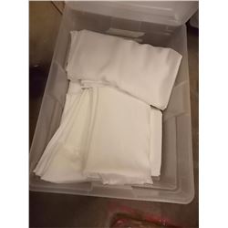 BOX OF LINEN - LONG WHTIE TEXTURED TABLE CLOTHES - 60' X 120" - 5 TTL
