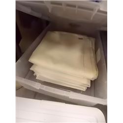 BOX OF LINEN  - OFF WHITE LINEN CLOTHES