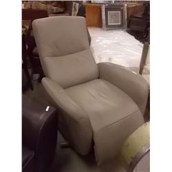 LEATHER RECLINER / SWIVEL - GREY