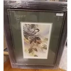 FRAMED LIMITED EDITION PRINT -CHICKADEES - JOE GARCIA - ESTIMATED GALLERY PRICE $