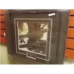 FRAMED PRINT - RED WINGED BLACK BIRDS & RAIL FENCE - ROBERT BATEMAN - ESTIMATED GALLERY PRICE $