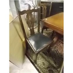 VINTAGE OAK DINING CHAIRS - 1940'S - AS-IS