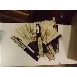 LOT OF 12 ORIENTAL FOLDING FANS - NEW