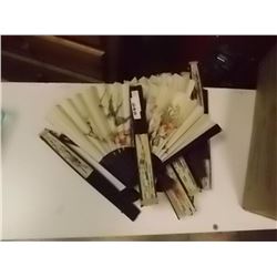 LOT OF 12 ORIENTAL FOLDING FANS - NEW