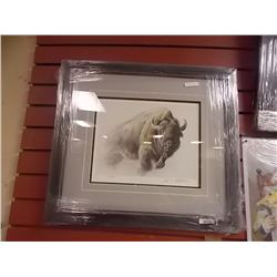 FRAMED LIMITED EDITION PRINT - BISON STUDY - ROBERT BATEMAN - ESTIMATED GALLERY PRICE $