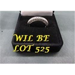 RING - EXQUISITE DIAMOND STUDDED RING - TOTAL OF 36 DIAMONDS IN STERELING SILVER BAND SETTING - ESTI