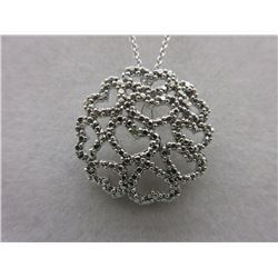 NECKLACE - DIAMONDS IN STERLING SILVER MULTI HEART DESIGNED PENDANT PLUS STERLING SILVER CHAIN - RET
