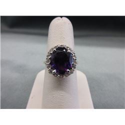 RING - 10K YELLOW GOLD -  4.5CT AMETHYST & TOPAZ WITH CERTIFICATE $1410 - W-53